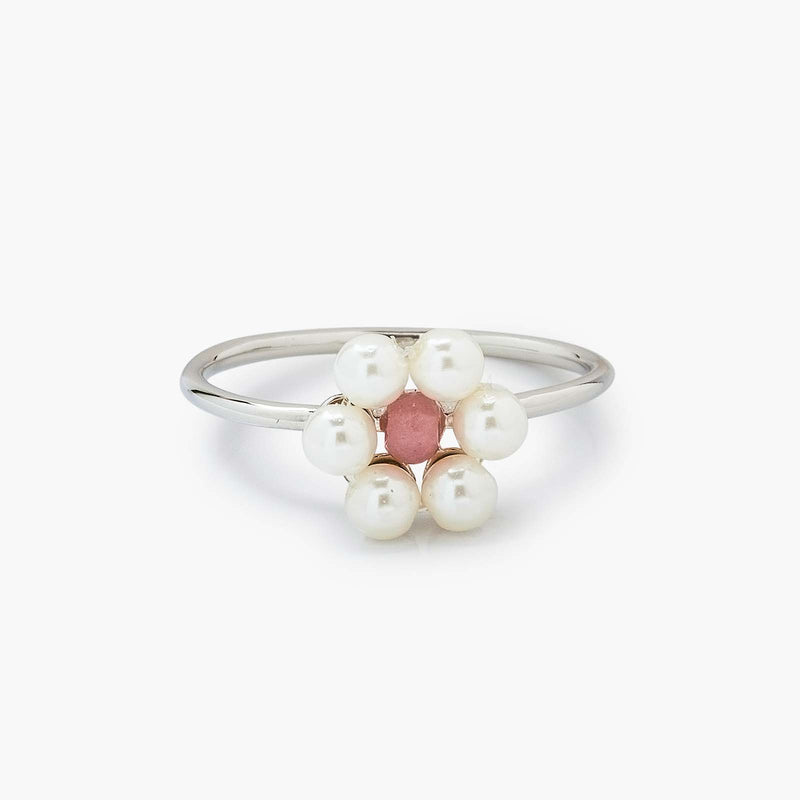 Pura Vida Bitty Pearl Flower Ring