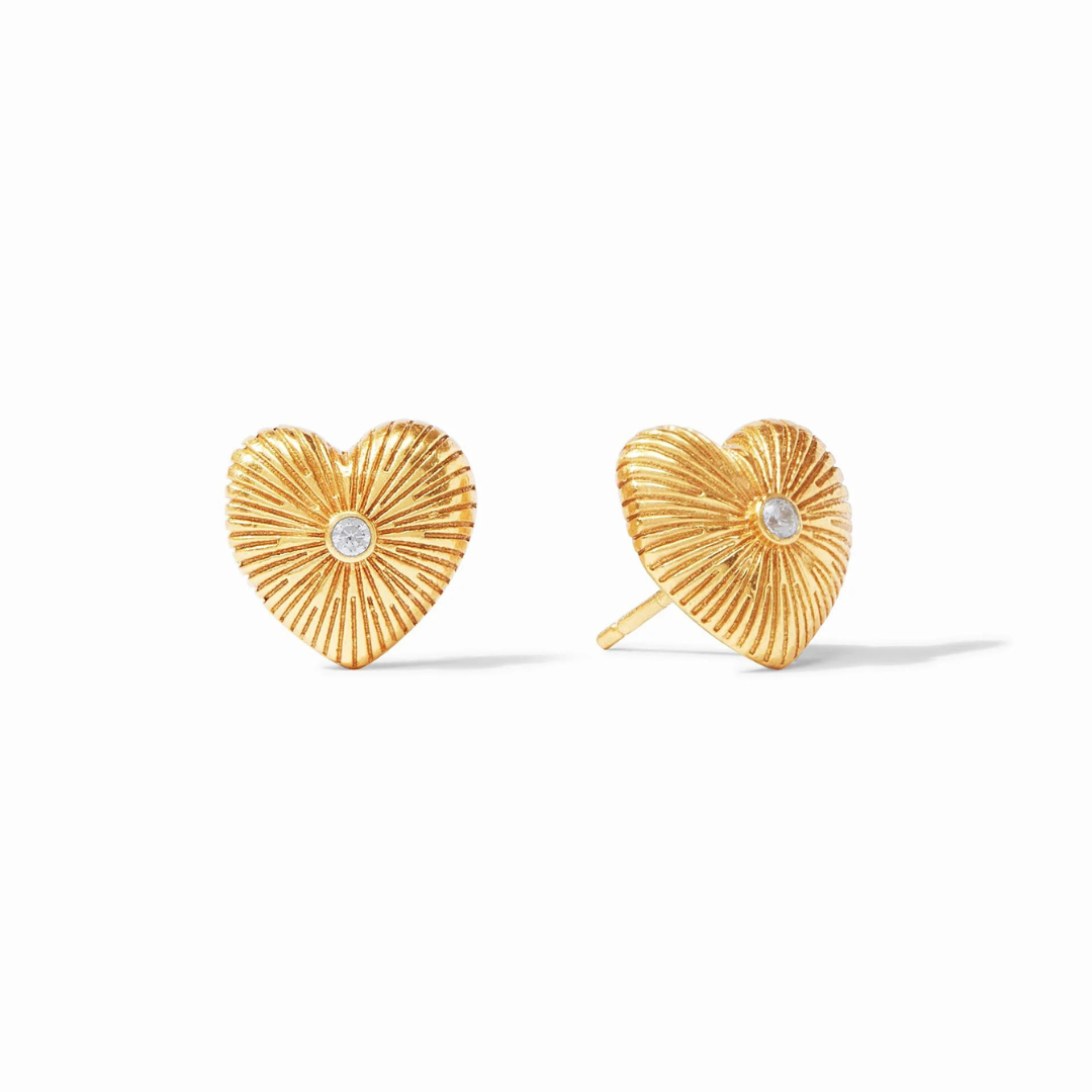 Julie Vos Esme Heart Stud Earrings - Gold