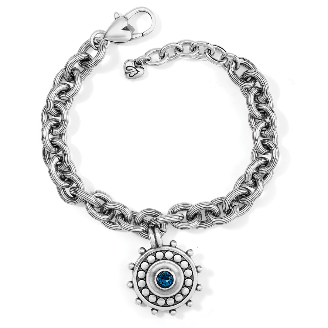 Brighton Pebble Dot Medali Blue Chain Bracelet