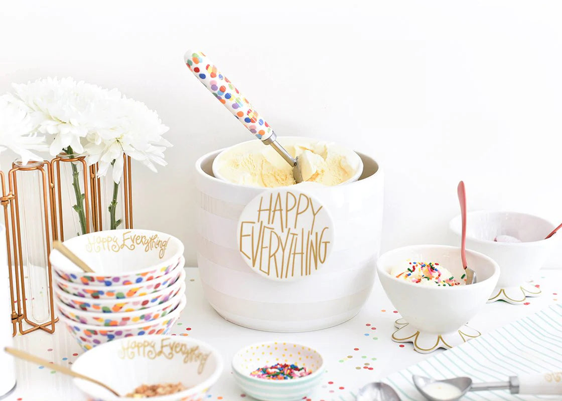 Happy Everything Mini Bowl - White Stripe